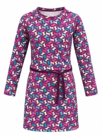 Louder! jurk Lucy potent purple print geometric